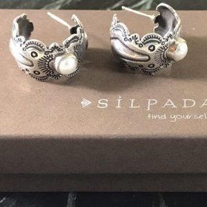 P1067 Silpada Pearl post earrings - 2004 Catalog